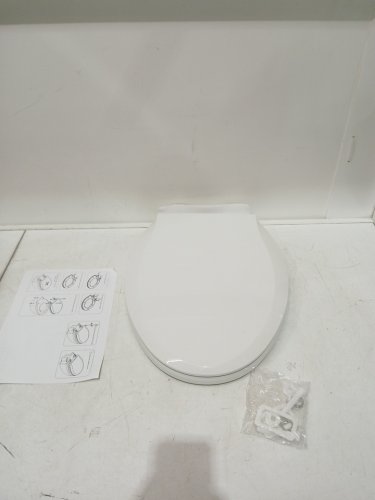 GARVEE Elongated Soft Close Toilet Seat Cover / Lid - 17" - white (Model: PHO-0R8LA399) image 3