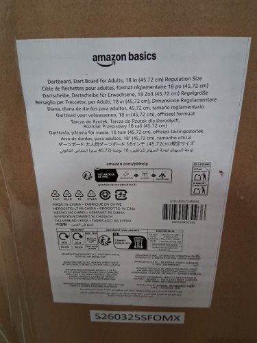 amazon basics regulation size dartboard set - 6 darts included - 18" - black (model: B0DZ24NR85) image 2