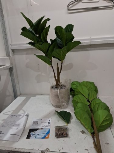 Garvee Artificial Fiddle Leaf Fig Tree with Planter - 4ft - white (model:359kucfn) image 3