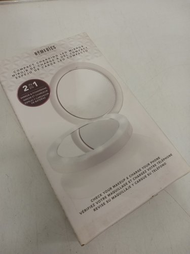 2-in-1 Homedics Compact Charging LED Mirror and Powerbank - White (Model: MIR-150) image 2