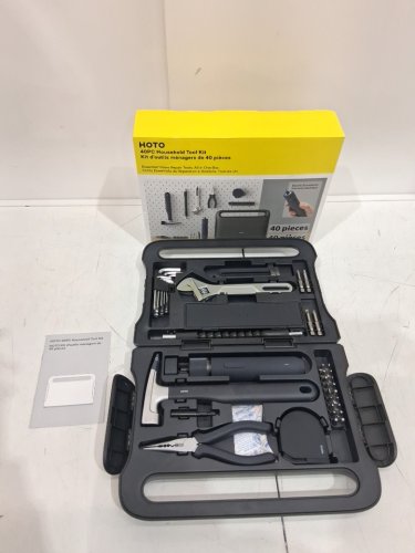 40PC HOTO HOUSEHOLD TOOL KIT WITH ELECTRIC SCREW DRIVER - black (model: 1919346) image 3