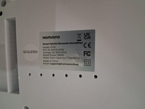 HOMVANA ULTRASONIC WARM & COOL MIST HYYBRID SMART HUMIDIFIER WITH WIFI APP CONNECTION & AROMA TRAY - 6.5L / 861 SQ.FT. COVERAGE - WHITE/BLACK (MODEL: H111S) image 9