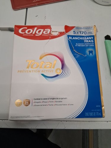 5PK COLGATE TOTAL ACTIVE PREVENTION TOOTHPASTE - FRESH WHITENING - 170ML/EACH image 2