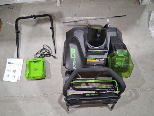 greenworks pro 20" 80v cordless snow thrower with 2.0 ah battery & charger - green (model: snb401) image 4
