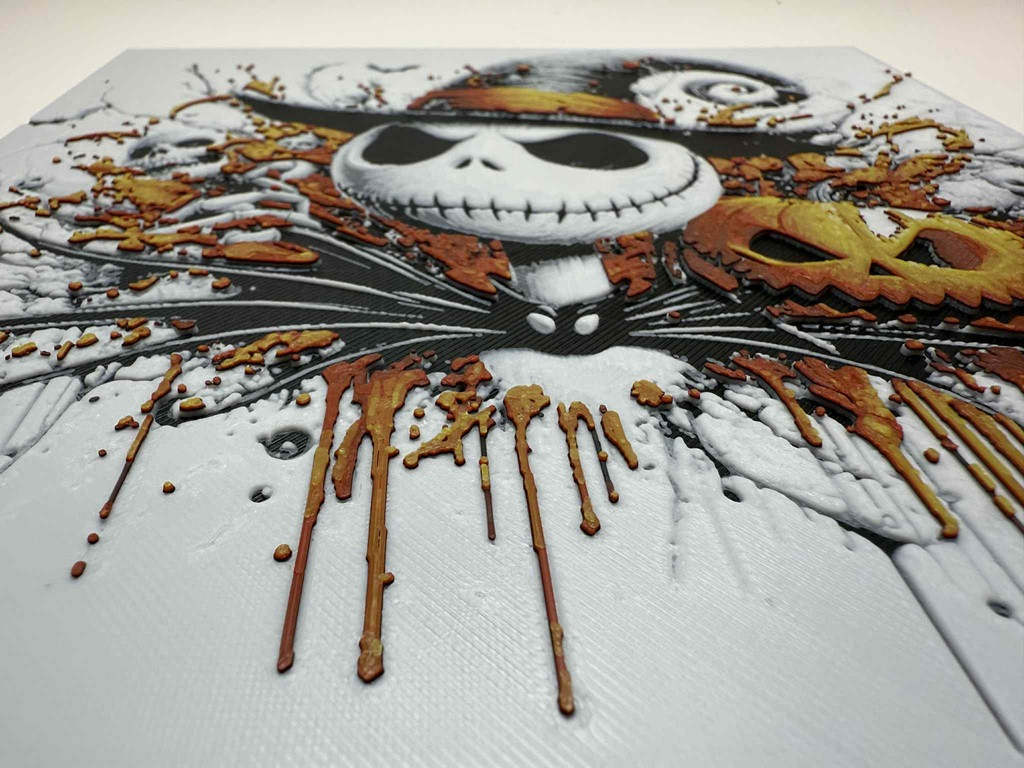 8"x8" 3D Printed - Jack Skellington - The Nightmare Before Christmas - Textured Photo image 2