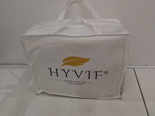 hyvif Luxury Down Fiber Comforter all seasons duvet insert - King (106" x 90"), High Fill, Lightweight & Fluffy - Ivory White image 2