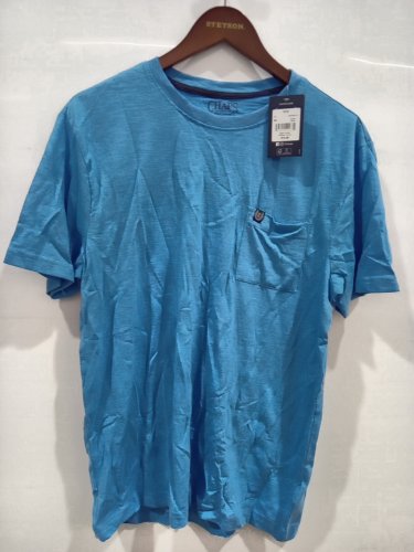 MENS CHAPS Coastland Wash CREW NECK SHIRT - Medium - Azure/BLUE image 2