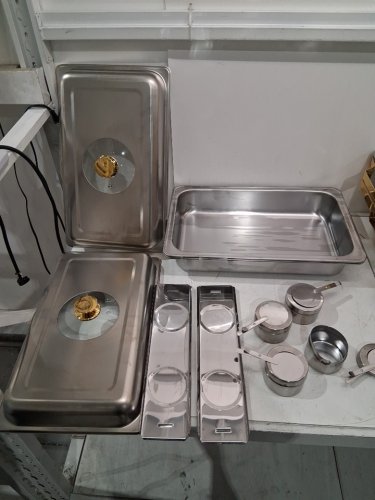 2PK VEVOR Round Stainless Steel Chafing Buffet Dish Set - 4QT - SILVER (MODEL: DT-C1036) image 4