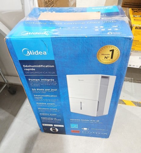 MIDEA ENERGY STAR CERTIFIED EASYDRY DEHUMIDIFIER - 50 PINTS/DAY - 4500SQ.FT - WHITE (MODEL: MAD50P1AWS) image 2