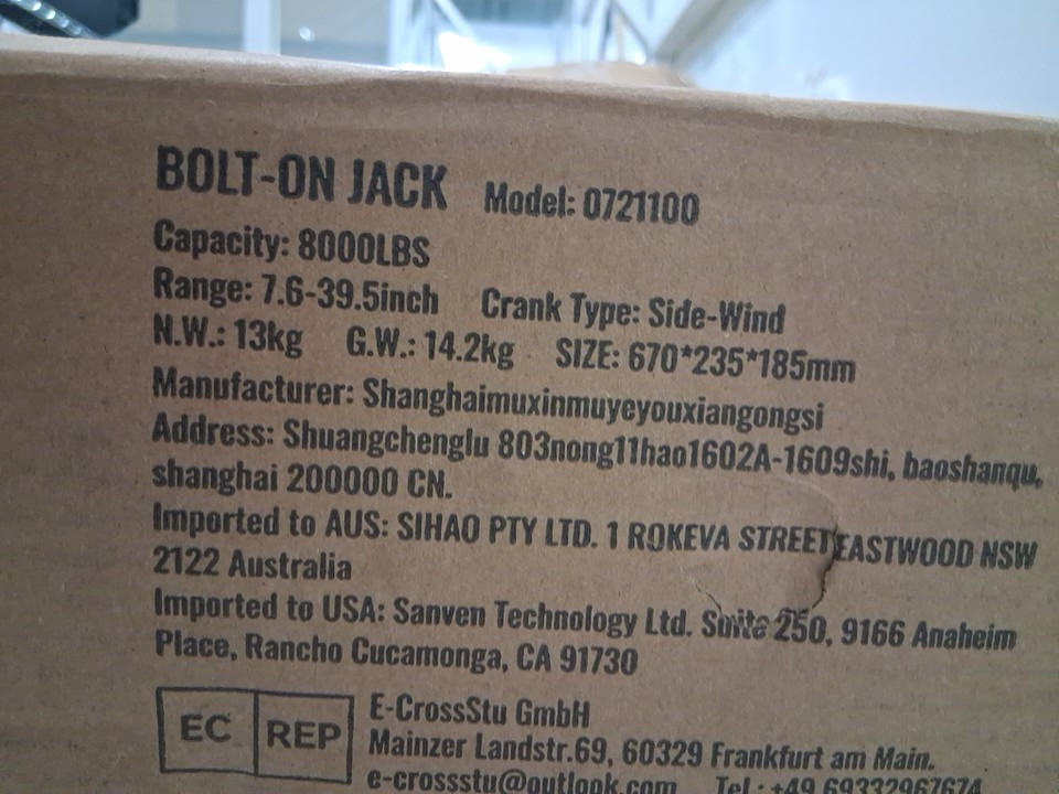 Heavy Duty Swivel Bolt-on TRAILER Jack - 28.5"/8000LBS STATIC LOAD CAPACITY - SILVER (MODEL: 0721100) image 3