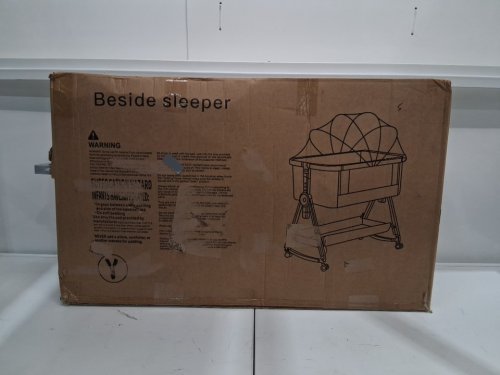Mariserenity beside baby bassinet with rocking sleeper, adjustable height with wheels -  Khaki / woodgrain - (Model: QWM-001) image 5