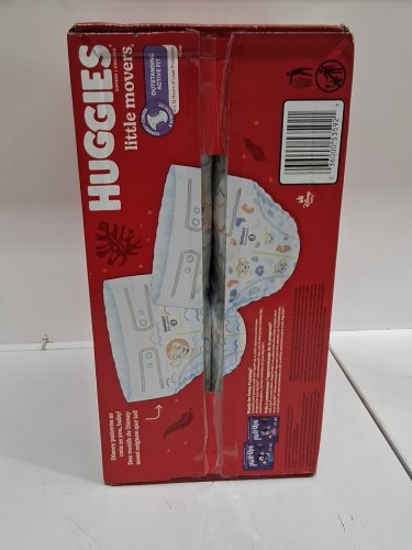 136PK HUGGIES LITTLE MOVERS BABY DIAPERS curved & stretchy fit - SIZE 3 - LION KING image 4