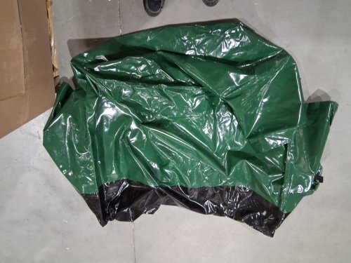 all weather Waterproof PE Tarpaulin Outdoor Storage Deck Box with Galvanized Frame - 230 gal - black/green (model: jh-230) image 5