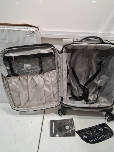 London Fog Oxford III Expandable Spinner carry on suitcase/luggage - 20" - black/white - (model: I5I0-4su)) image 4