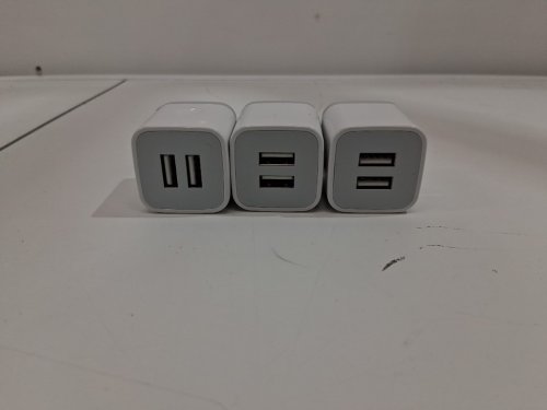 3PK LUOATIP USB Wall Charger - 5V/2.1A Dual Port USB Cube Power Adapter (model: hc45) image 3
