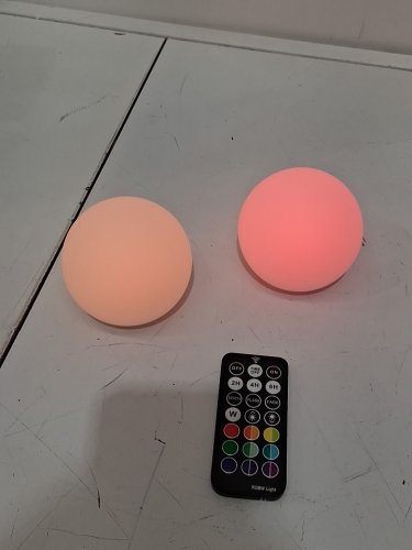 2pk Floating Rechargeable LED Orb- 3" - 16 colours - white image 4