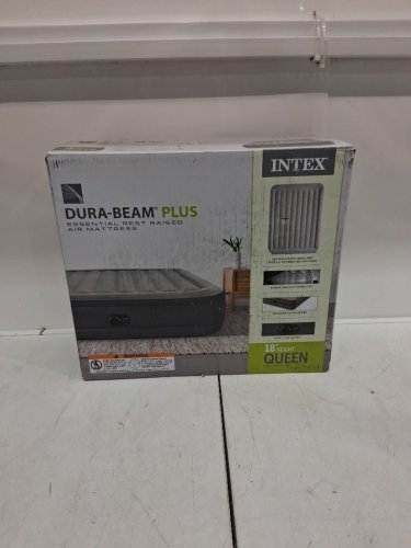 INTEX DURA-BEAM SERIES DELUXE COMFORT PLUSHFIBER-TECH AIRBED WITH INTERNAL ELECTRIC PUMP, 18" HEIGHT - QUEEN (MODEL: AP619D/64413ED) image 2