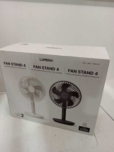 2Pk LUMENA FAN STAND 4 CORDLESS DESK FANS - 4 SPEEDS, OSCILLATION - WHITE & BLUE(MODEL: 681978) image 2