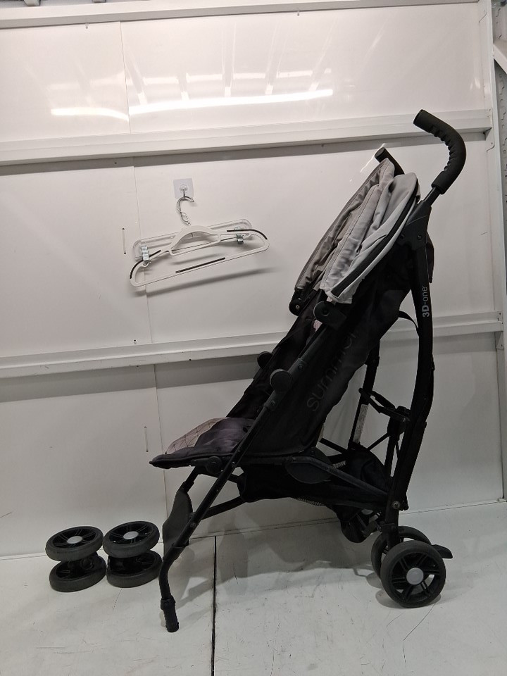 INGENUITY SUMMER INFANT 3DLITE CONVENIENCE STROLLER - 50lb cap - geometric black/grey image 3