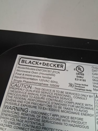 black and decker stainless steel microwave - 700W - 0.7 cuft - black/silver (model: em720cB7-P/CA) image 6