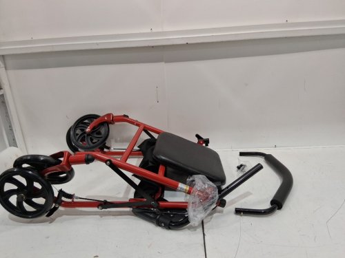 DRIVE MEDICAL 4 WHEEL ROLLATOR WALKER WITH BASKET - 300LBS CAPACITY - RED (MODEL: 10257RD-1) image 3