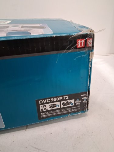 Makita LXT Li‑Ion Cordless Upright Vacuum Cleaner with 2 batteries and charger - 36V - 5.0L - light grey/blue (model: dvc560) image 11