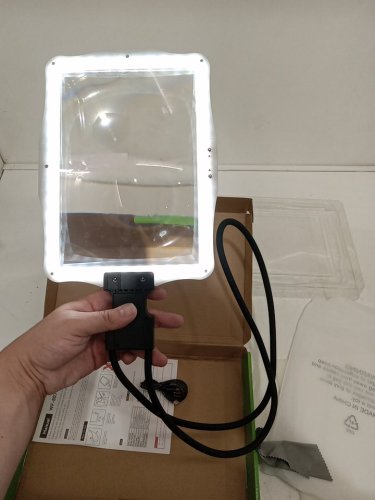 Large 10X Rechargeable Magnifying Glass With LED Lights - Black - (Model: WF-8079-3) image 2