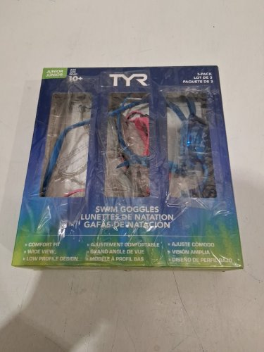 3PK ADULT UNISEX TYR GOGGLES - 16+ YEARS - WHITE/BLUE/PINK (MODEL:1819571) image 2