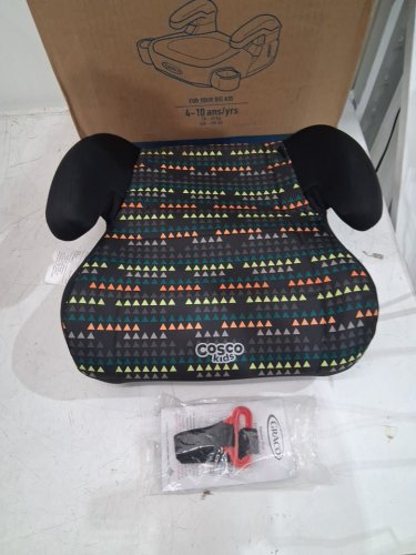 Cosco Kids Topside Lightweight Backless Belt-Positioning Booster Car Seat - 40-100LB MAX - diamond daze/BLACK/TRIANGLES (MODEL: 22976C-EJQ) image 3