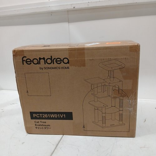 Feandrea Multi-Level Cat Tree Condo With Scratching Posts and Hammock - Medium - 17.7" x 13.8" x 44.1" - Light Grey (model: PCT261W01V1) image 2