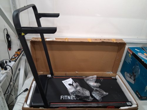 RHYTHM FUN Incline Foldable Treadmill WITH HANDLES Walking Pad Treadmill with Incline - 300lb cap - red/black (model:cp03) image 6