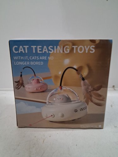 2-IN-1 RECHARGEABLE AUTOMATIC INTERACTIVE UFO CAT TOY - PINK image 4