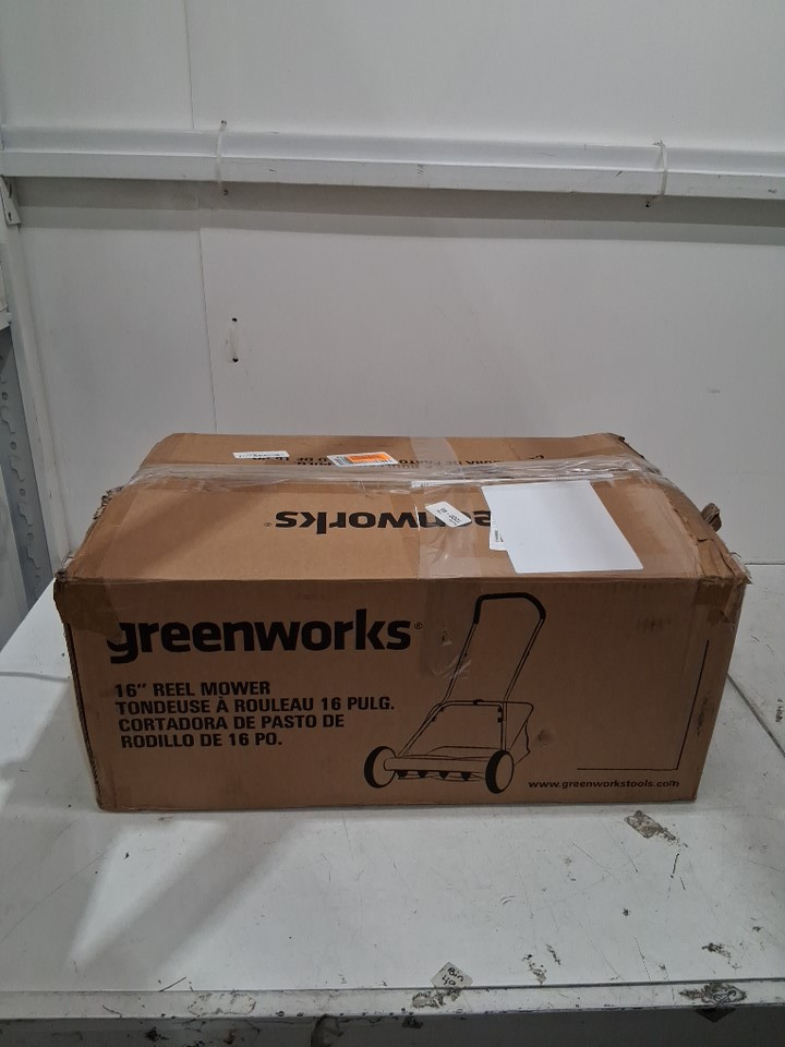 GreenWorks 25052 16-Inch Reel Lawn Mower with Grass Catcher image 2