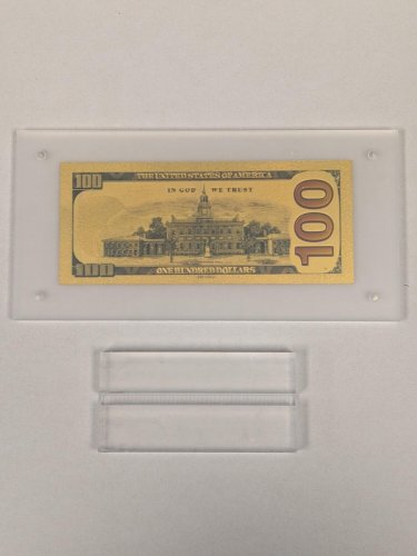 Marvel's Iron Man Frame Foil Gold Bill - $100 US Bill - 8" x 4" Acrylic Display Frame image 4