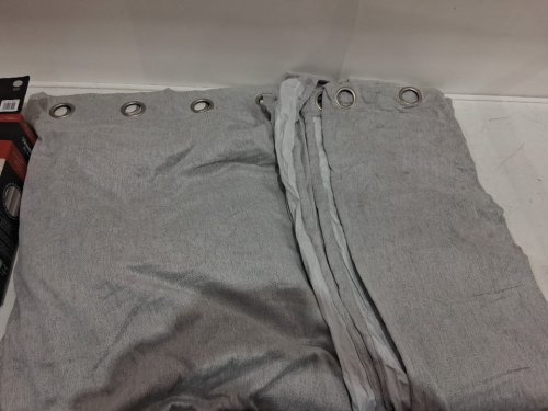 (2 PANEL) Beautyrest GROMMET TOP Blackout Curtain WITH LINER - 52" X 90" - silver/grey (MODEL: 6699105) image 3