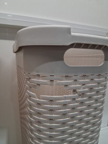 2pk Mind Reader 40L Slim Laundry Hamper with lid - 40L - ivory (model: ‎40HAMP2pk -IVO) image 3