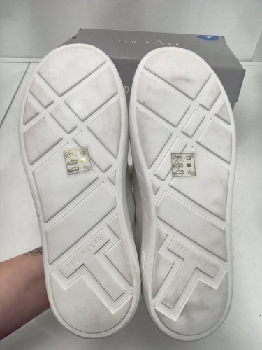 WOMENS TED BAKER maisie leather court shoes - size 7 - white/floral (style: 3756607) image 3