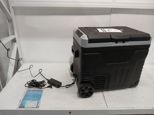 EUHOMY PORTABLE ELECTRIC COOLER AND FREEZER WITH WHEELS & 2 COMPARTMENTS - 50L - 12V DC / 110-240V AC - BLACK/GREY (MODEL: CFB-50) image 3