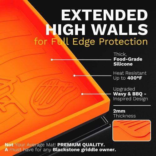 Heavy Duty Full-Coverage Silicone Griddle Cover for Blackstone - 36" - orange image 2
