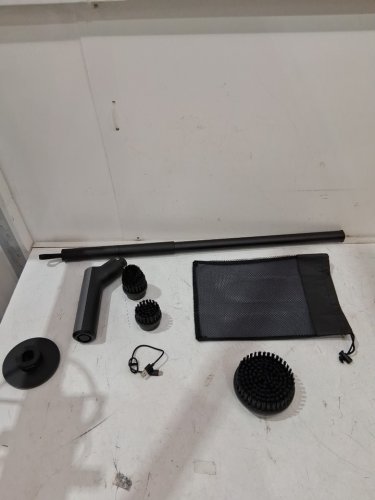 hoto electric spin scrubber brush with 6 Brush Heads - 51" handle - black (model: QWQJS001/1848324) image 5
