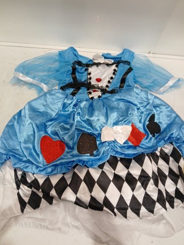 3PC WOMEN'S BLUE BELLE OF WONDERLAND COSTUME - LARGE (12-14) - BLUE image 2