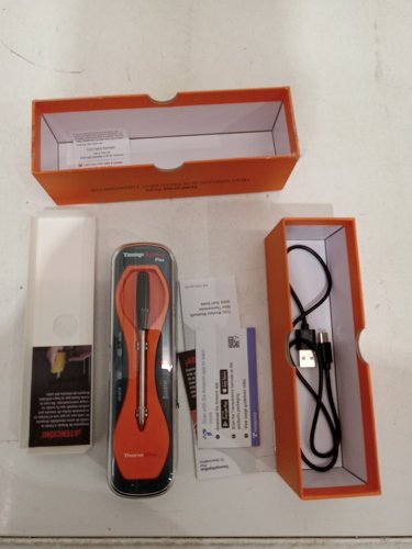 ThermoPro TempSpike Plus 600FT Wireless Bluetooth Meat Thermometer - Black/Orange - (Model: TP970) image 2
