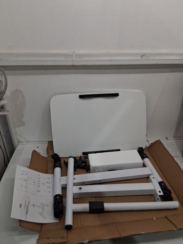 Standing Overbed Desk with Wheels - WHITE image 4