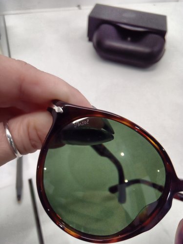 adults persol 100% uv protection full frame sunglasses - havana frame/ gradient blue lens ( model:Po0649) image 4
