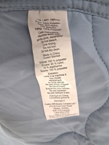 BERKSHIRE REVERSIBLE DOWN-ALTERNATIVE COOLING BLANKET - QUEEN - BLUE (MODEL: 1986200) image 4