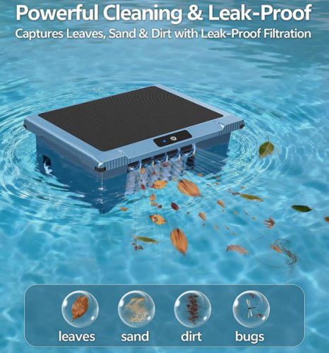 I-CLYNER Solar Powered BLUETOOTH Automatic Robotic Pool Surface Skimmer Cleaner with APP CONTROL AND REMOTE CONTROL - BLUE/BLACK (MODEL: TB1 / T1B12CA) image 4