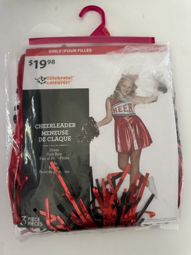 3PC GIRLS WAY TO CELEBRATE CHEERLEADER COSTUME - SMALL (4-6) - RED/WHITE (STYLE: WC3524B) image 2