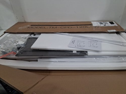 enhomee l shaped Computer Desk with power outlet - 19.7" x 47.2" x 29.5" - white (model:TM-CPD-120L-W) image 4