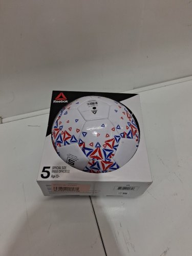 reebok soccer ball - size 5 - white/blue/red image 2