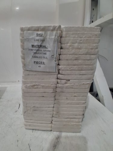 48PK PATARA STONE Tumbled Limestone Fossil Travertine Tile - 3" x 6" - White, Cream, Ivory (Model: LIME0611) image 3